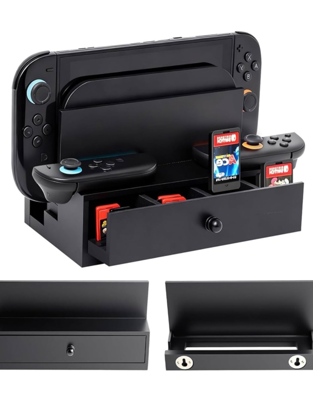 Nintendo SWITCH 2/SWITCH/SWITCH OLED Wooden Gaming Console Organizer Dock